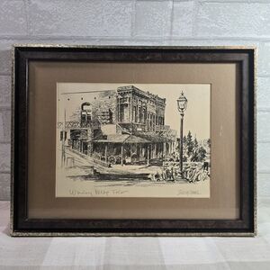 Framed Print ~ George Mathis California Artist~ Winery Building Folsom ~ Signed